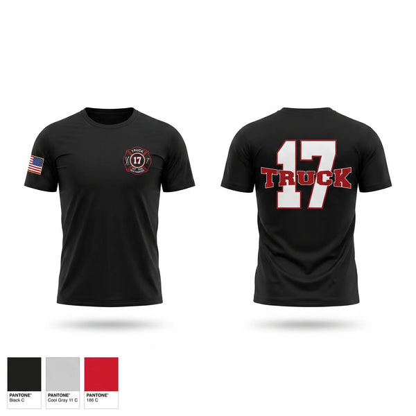 Short Sleeve Performance Shirt, Truck 17, Fire Department, Teamtime, Team time, sublimation, custom sports apparel, team uniforms, spirit wear, spiritwear, sports uniforms, custom shirts, team store, custom team store, fundraiser sports, apparel fundraiser