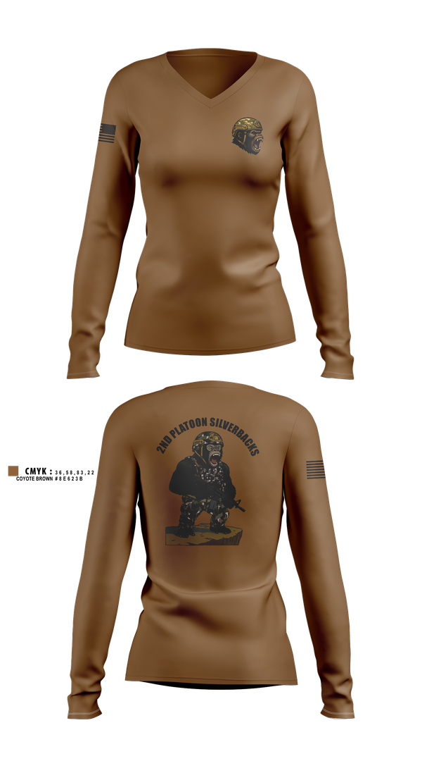 Womens Long Sleeve Vneck Shirt, 1136th MP Co, , Teamtime, Team time, sublimation, custom sports apparel, team uniforms, spirit wear, spiritwear, sports uniforms, custom shirts, team store, custom team store, fundraiser sports, apparel fundraiser