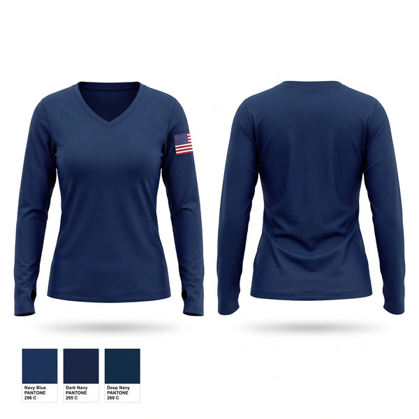 Womens Long Sleeve Vneck Shirt, Rainbow City Fire Department, Fire Department, Teamtime, Team time, sublimation, custom sports apparel, team uniforms, spirit wear, spiritwear, sports uniforms, custom shirts, team store, custom team store, fundraiser sports, apparel fundraiser