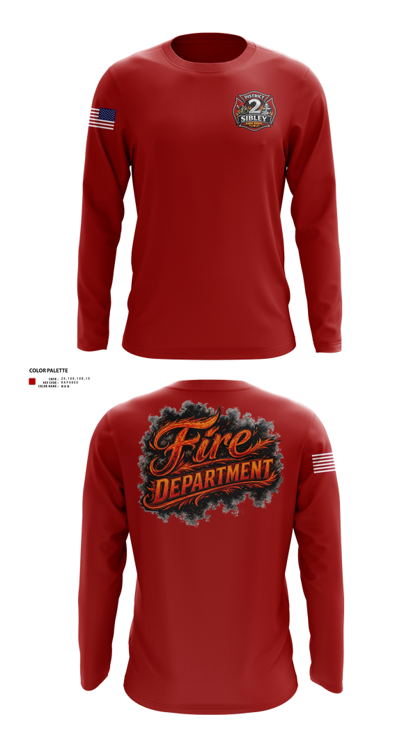 Long Sleeve Performance Shirt, Sibley District 2, Fire Department, Teamtime, Team time, sublimation, custom sports apparel, team uniforms, spirit wear, spiritwear, sports uniforms, custom shirts, team store, custom team store, fundraiser sports, apparel fundraiser