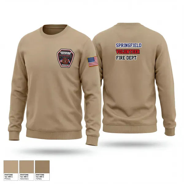 Crew Neck Sweatshirt, Springfield Volunteer Fire Dept., Fire Department, Teamtime, Team time, sublimation, custom sports apparel, team uniforms, spirit wear, spiritwear, sports uniforms, custom shirts, team store, custom team store, fundraiser sports, apparel fundraiser