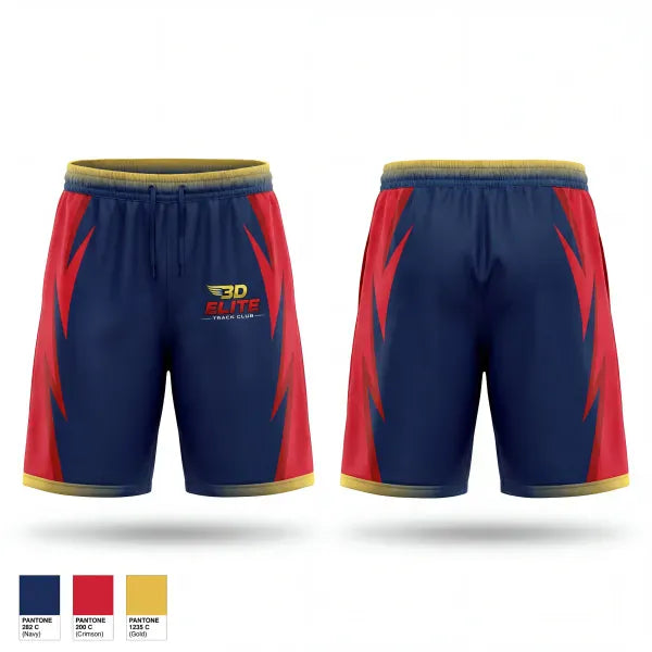 Athletic Shorts With Pockets, 3D Elite Track Club, Track & Field, Teamtime, Team time, sublimation, custom sports apparel, team uniforms, spirit wear, spiritwear, sports uniforms, custom shirts, team store, custom team store, fundraiser sports, apparel fundraiser