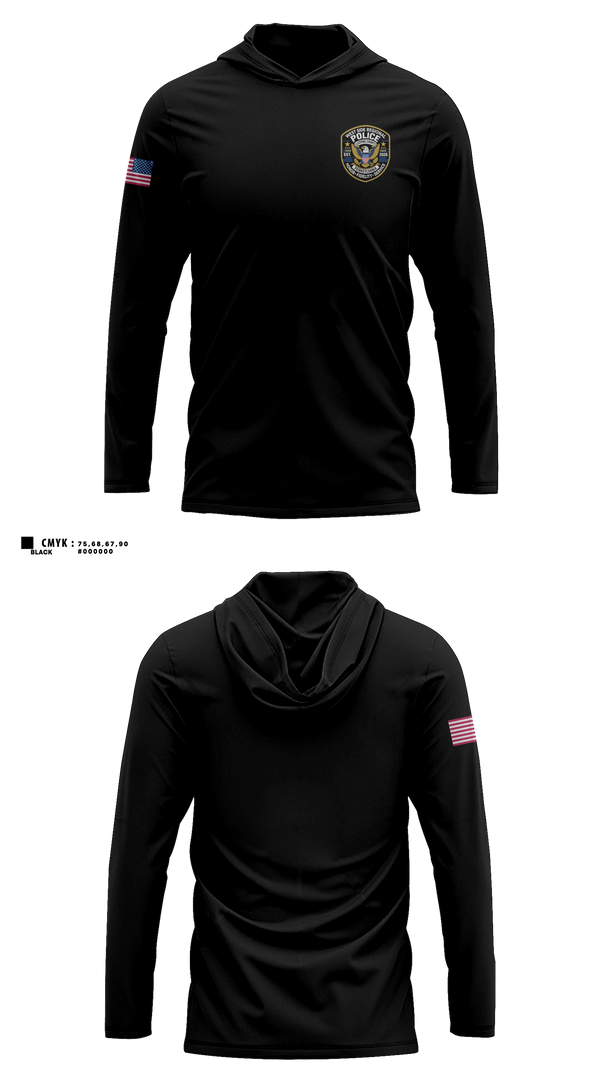 Long Sleeve hooded sunshirt, West Side regional police department, Police, Teamtime, Team time, sublimation, custom sports apparel, team uniforms, spirit wear, spiritwear, sports uniforms, custom shirts, team store, custom team store, fundraiser sports, apparel fundraiser