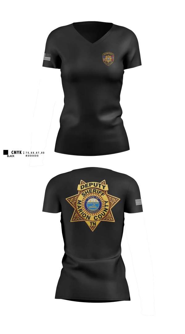 Womens Short Sleeve Vneck Shirt, Marion County Sheriff’s Office, Police, Teamtime, Team time, sublimation, custom sports apparel, team uniforms, spirit wear, spiritwear, sports uniforms, custom shirts, team store, custom team store, fundraiser sports, apparel fundraiser