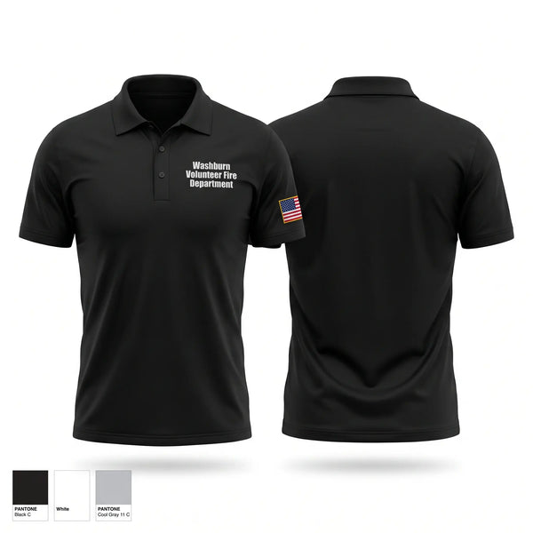Short Sleeve Performance Polo, Washburn Volunteer Fire Department, Fire Department, Teamtime, Team time, sublimation, custom sports apparel, team uniforms, spirit wear, spiritwear, sports uniforms, custom shirts, team store, custom team store, fundraiser sports, apparel fundraiser