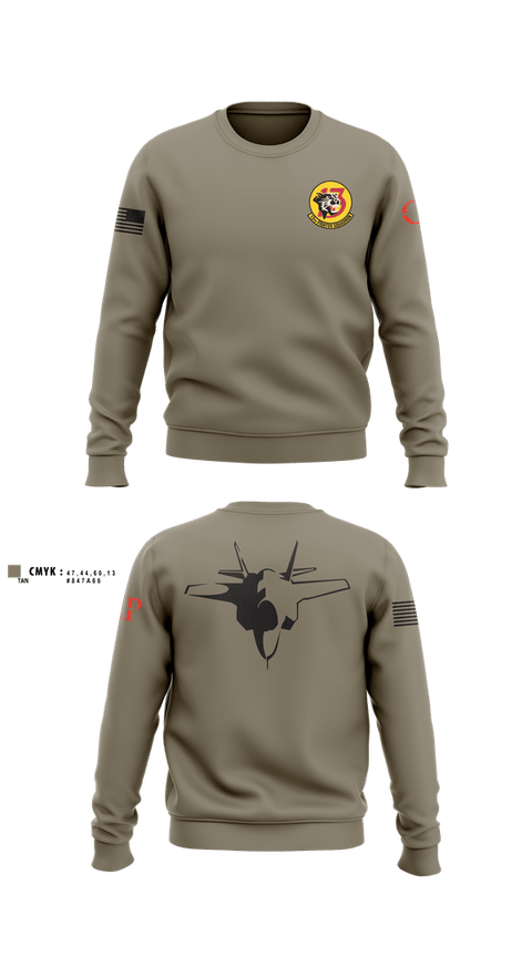 Crew Neck Sweatshirt, 13th Fighter Squadron, Air Force, Teamtime, Team time, sublimation, custom sports apparel, team uniforms, spirit wear, spiritwear, sports uniforms, custom shirts, team store, custom team store, fundraiser sports, apparel fundraiser