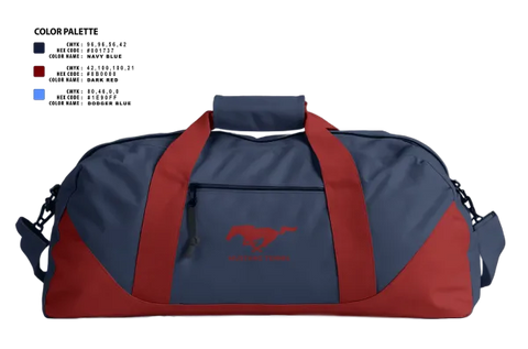 Duffle Bag, Tulare Western Mustangs, Tennis, Teamtime, Team time, sublimation, custom sports apparel, team uniforms, spirit wear, spiritwear, sports uniforms, custom shirts, team store, custom team store, fundraiser sports, apparel fundraiser