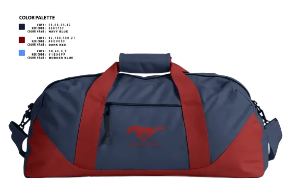 Duffle Bag, Tulare Western Mustangs, Tennis, Teamtime, Team time, sublimation, custom sports apparel, team uniforms, spirit wear, spiritwear, sports uniforms, custom shirts, team store, custom team store, fundraiser sports, apparel fundraiser