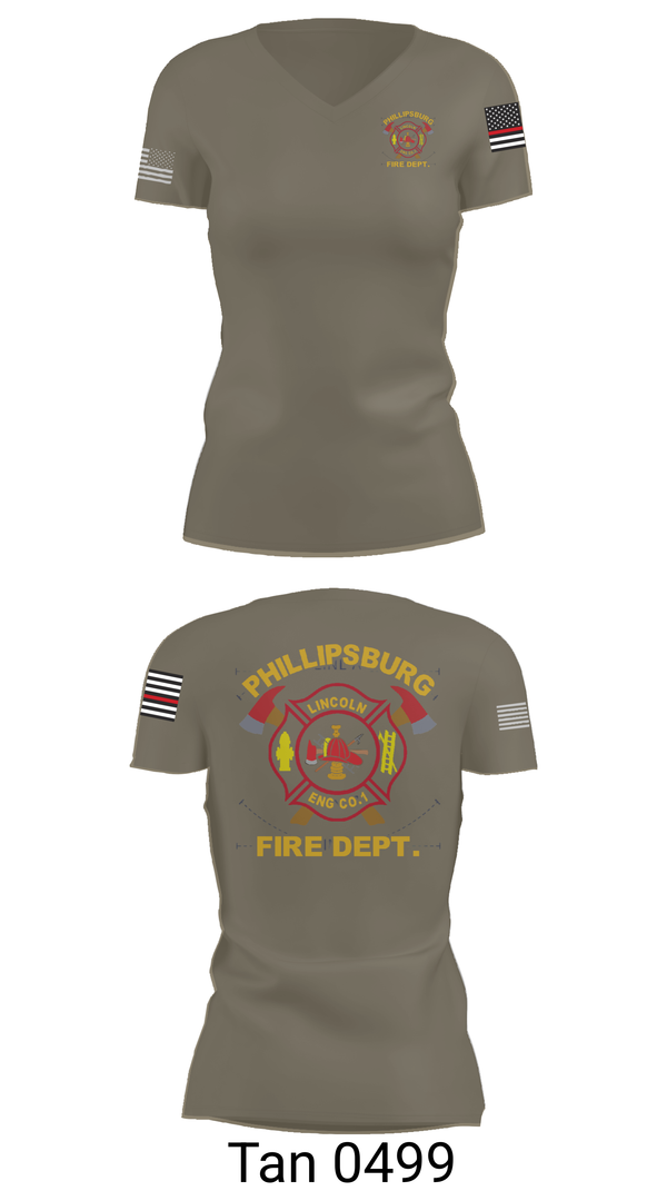 Womens Short Sleeve Vneck Shirt, PHILLIPSBURG FIRE DEPARTMENT, , Teamtime, Team time, sublimation, custom sports apparel, team uniforms, spirit wear, spiritwear, sports uniforms, custom shirts, team store, custom team store, fundraiser sports, apparel fundraiser