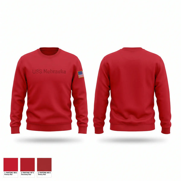 Crew Neck Sweatshirt, USS Nebraska, Navy, Teamtime, Team time, sublimation, custom sports apparel, team uniforms, spirit wear, spiritwear, sports uniforms, custom shirts, team store, custom team store, fundraiser sports, apparel fundraiser