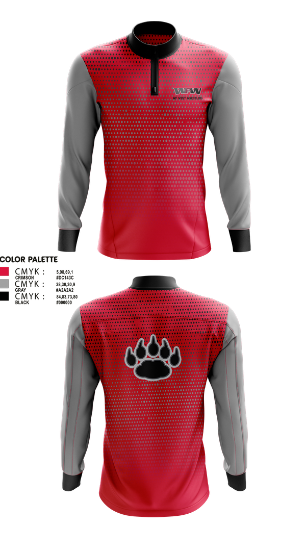 Quarter Zip Jacket, WF WEST WRESTLING, Wrestling, Teamtime, Team time, sublimation, custom sports apparel, team uniforms, spirit wear, spiritwear, sports uniforms, custom shirts, team store, custom team store, fundraiser sports, apparel fundraiser