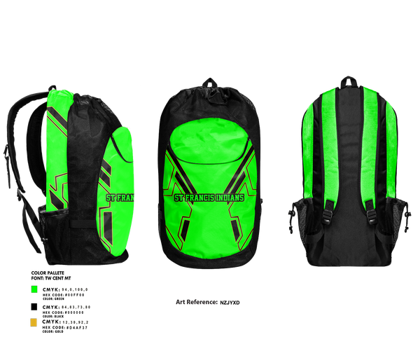 Gear Bag, St Francis Indians, Women's Volleyball, Teamtime, Team time, sublimation, custom sports apparel, team uniforms, spirit wear, spiritwear, sports uniforms, custom shirts, team store, custom team store, fundraiser sports, apparel fundraiser