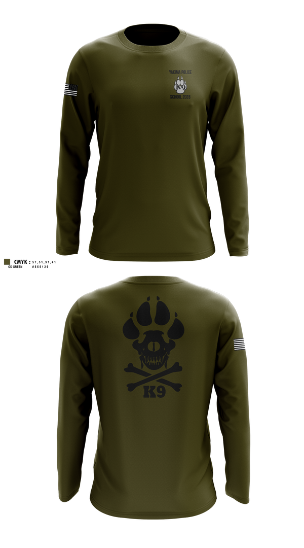 Long Sleeve Performance Shirt, Yakima Police Department K9 School, Police, Teamtime, Team time, sublimation, custom sports apparel, team uniforms, spirit wear, spiritwear, sports uniforms, custom shirts, team store, custom team store, fundraiser sports, apparel fundraiser