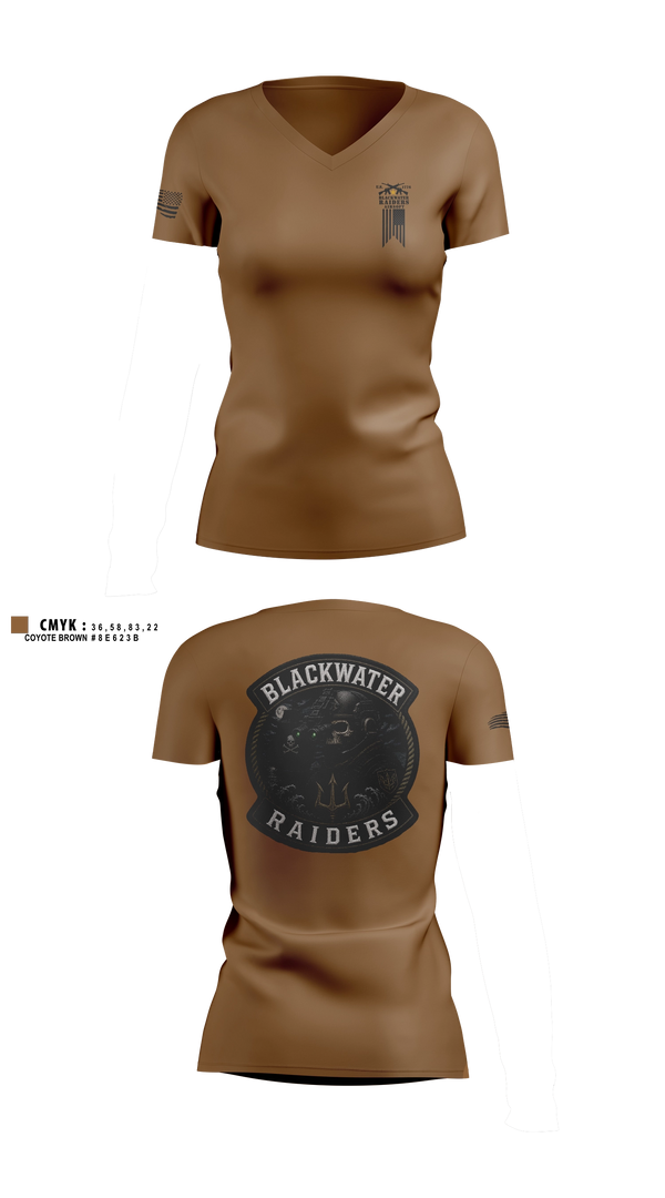 Womens Short Sleeve Vneck Shirt, Blackwater Raiders Airsoft, Marines, Teamtime, Team time, sublimation, custom sports apparel, team uniforms, spirit wear, spiritwear, sports uniforms, custom shirts, team store, custom team store, fundraiser sports, apparel fundraiser