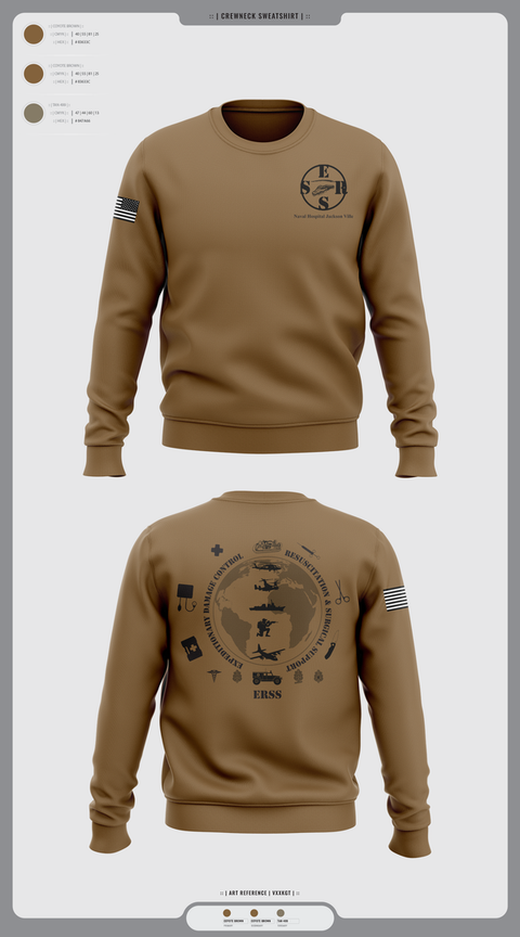 Crew Neck Sweatshirt, Naval Hospital Jacksonville ERSS, , Teamtime, Team time, sublimation, custom sports apparel, team uniforms, spirit wear, spiritwear, sports uniforms, custom shirts, team store, custom team store, fundraiser sports, apparel fundraiser