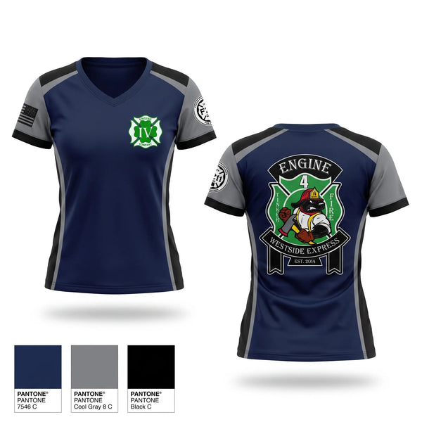 Womens Short Sleeve Vneck Shirt, 179 HHC Medics, National Guard, Teamtime, Team time, sublimation, custom sports apparel, team uniforms, spirit wear, spiritwear, sports uniforms, custom shirts, team store, custom team store, fundraiser sports, apparel fundraiser