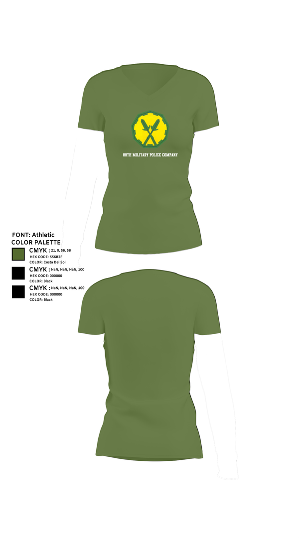 Womens Short Sleeve Vneck Shirt, 88th Military Police Company, , Teamtime, Team time, sublimation, custom sports apparel, team uniforms, spirit wear, spiritwear, sports uniforms, custom shirts, team store, custom team store, fundraiser sports, apparel fundraiser
