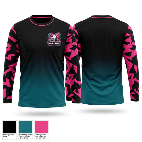 Long Sleeve Performance Shirt, Chicago Heights Punishers, Softball, Teamtime, Team time, sublimation, custom sports apparel, team uniforms, spirit wear, spiritwear, sports uniforms, custom shirts, team store, custom team store, fundraiser sports, apparel fundraiser
