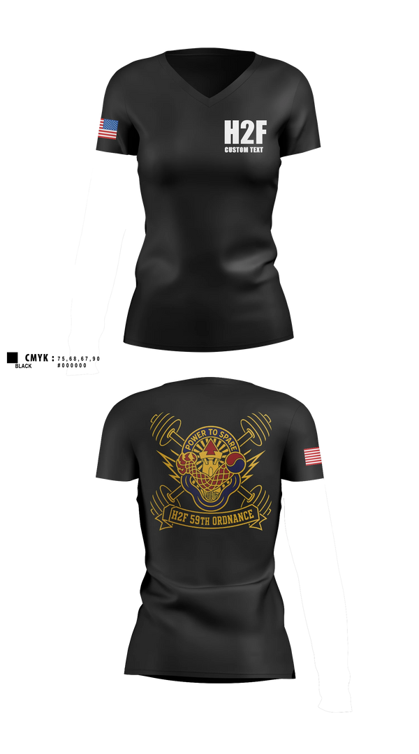 Womens Short Sleeve Vneck Shirt, 59th ORD BDE, Army, Teamtime, Team time, sublimation, custom sports apparel, team uniforms, spirit wear, spiritwear, sports uniforms, custom shirts, team store, custom team store, fundraiser sports, apparel fundraiser