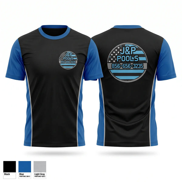 Short Sleeve Performance Shirt, J&P Pools, , Teamtime, Team time, sublimation, custom sports apparel, team uniforms, spirit wear, spiritwear, sports uniforms, custom shirts, team store, custom team store, fundraiser sports, apparel fundraiser