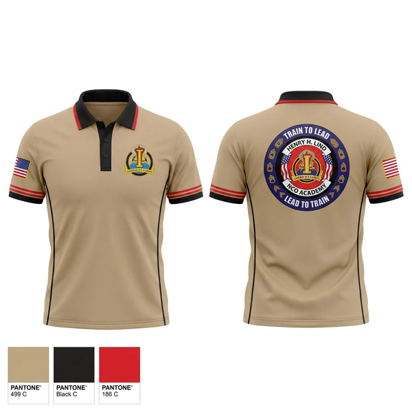 Short Sleeve Performance Polo, Henry H. Lind NCO Academy, Army, Teamtime, Team time, sublimation, custom sports apparel, team uniforms, spirit wear, spiritwear, sports uniforms, custom shirts, team store, custom team store, fundraiser sports, apparel fundraiser
