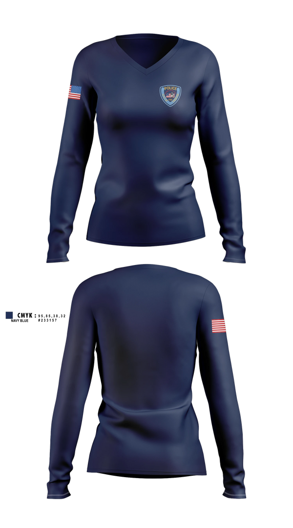Womens Long Sleeve Vneck Shirt, Trenton Police Department, Police, Teamtime, Team time, sublimation, custom sports apparel, team uniforms, spirit wear, spiritwear, sports uniforms, custom shirts, team store, custom team store, fundraiser sports, apparel fundraiser