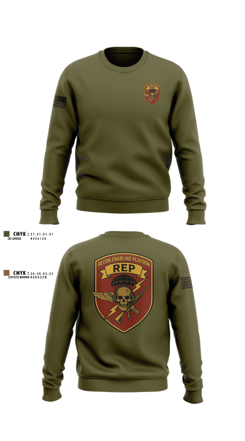 Crew Neck Sweatshirt, 3D Force Recon REP, Marines, Teamtime, Team time, sublimation, custom sports apparel, team uniforms, spirit wear, spiritwear, sports uniforms, custom shirts, team store, custom team store, fundraiser sports, apparel fundraiser