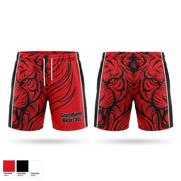 Athletic Shorts With Pockets, Grandfield Bearcats, Men's Basketball, Teamtime, Team time, sublimation, custom sports apparel, team uniforms, spirit wear, spiritwear, sports uniforms, custom shirts, team store, custom team store, fundraiser sports, apparel fundraiser