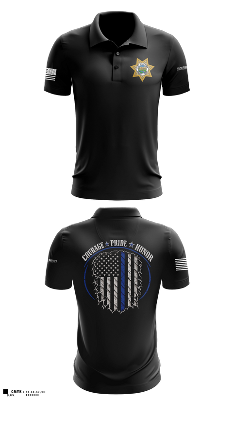 Short Sleeve Performance Polo, Jackson Police Department, Police, Teamtime, Team time, sublimation, custom sports apparel, team uniforms, spirit wear, spiritwear, sports uniforms, custom shirts, team store, custom team store, fundraiser sports, apparel fundraiser