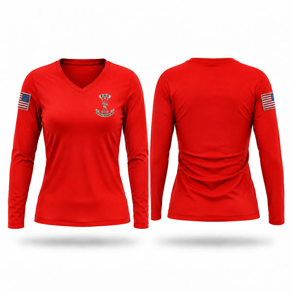 Womens Long Sleeve Vneck Shirt, TACTICAL TRAINING UNIT, Police, Teamtime, Team time, sublimation, custom sports apparel, team uniforms, spirit wear, spiritwear, sports uniforms, custom shirts, team store, custom team store, fundraiser sports, apparel fundraiser
