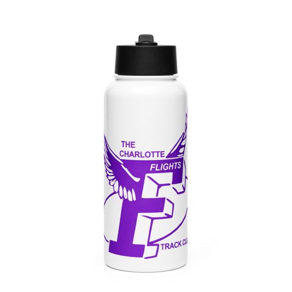The Charlotte Flights 53419611 Stainless Steel Water Bottle with a Straw Lid