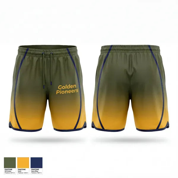 Athletic Shorts With Pockets, Golden Pioneers, Men's Soccer, Teamtime, Team time, sublimation, custom sports apparel, team uniforms, spirit wear, spiritwear, sports uniforms, custom shirts, team store, custom team store, fundraiser sports, apparel fundraiser