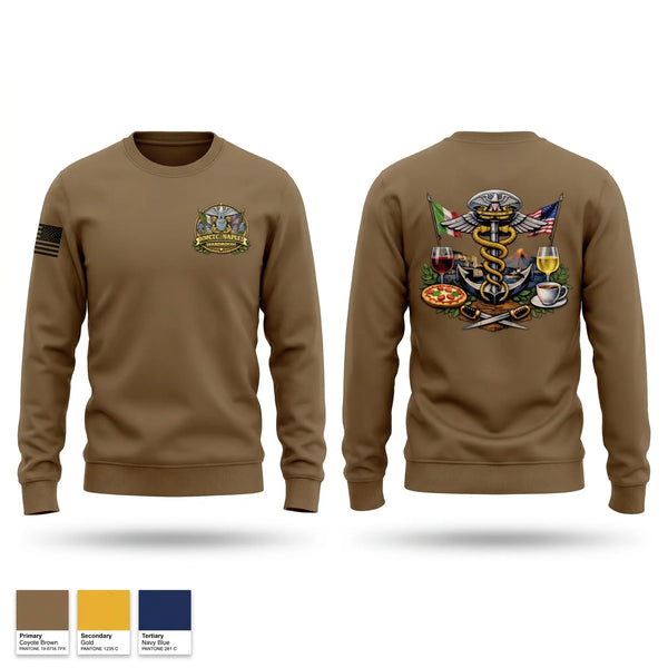 Crew Neck Sweatshirt, USNMRTC Naples, Navy, Teamtime, Team time, sublimation, custom sports apparel, team uniforms, spirit wear, spiritwear, sports uniforms, custom shirts, team store, custom team store, fundraiser sports, apparel fundraiser