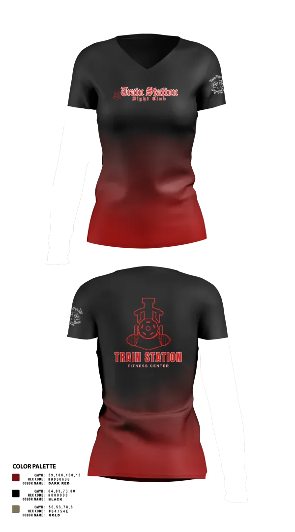 Womens Short Sleeve Vneck Shirt, Train Station Fight Club, Spirit Store, Teamtime, Team time, sublimation, custom sports apparel, team uniforms, spirit wear, spiritwear, sports uniforms, custom shirts, team store, custom team store, fundraiser sports, apparel fundraiser