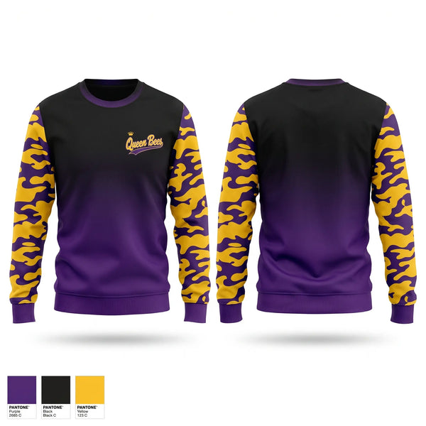 Crew Neck Sweatshirt, Queen Bees, Softball, Teamtime, Team time, sublimation, custom sports apparel, team uniforms, spirit wear, spiritwear, sports uniforms, custom shirts, team store, custom team store, fundraiser sports, apparel fundraiser