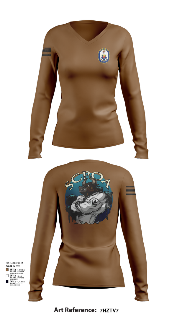 Womens Long Sleeve Vneck Shirt, Scpoa, Navy, Teamtime, Team time, sublimation, custom sports apparel, team uniforms, spirit wear, spiritwear, sports uniforms, custom shirts, team store, custom team store, fundraiser sports, apparel fundraiser