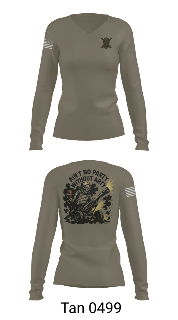 Womens Long Sleeve Vneck Shirt, 2/11 Hotel battery, Marines, Teamtime, Team time, sublimation, custom sports apparel, team uniforms, spirit wear, spiritwear, sports uniforms, custom shirts, team store, custom team store, fundraiser sports, apparel fundraiser