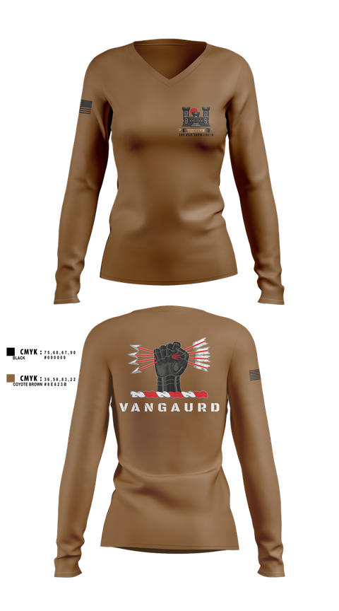 Womens Long Sleeve Vneck Shirt, 1ST PLT 76TH CEC-S, Army, Teamtime, Team time, sublimation, custom sports apparel, team uniforms, spirit wear, spiritwear, sports uniforms, custom shirts, team store, custom team store, fundraiser sports, apparel fundraiser