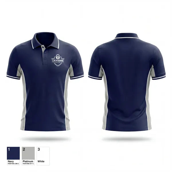 Short Sleeve Performance Polo, Lockdown Elite Basketball Academy, Men's Basketball, Teamtime, Team time, sublimation, custom sports apparel, team uniforms, spirit wear, spiritwear, sports uniforms, custom shirts, team store, custom team store, fundraiser sports, apparel fundraiser