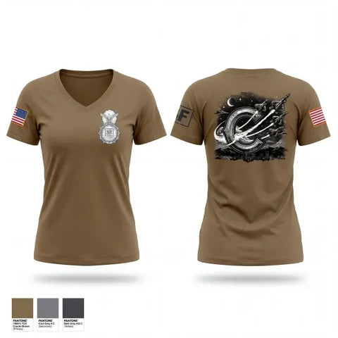 Womens Short Sleeve Vneck Shirt, 460 SFS, Air Force, Teamtime, Team time, sublimation, custom sports apparel, team uniforms, spirit wear, spiritwear, sports uniforms, custom shirts, team store, custom team store, fundraiser sports, apparel fundraiser