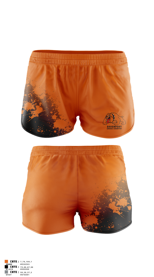 Track Shorts, Davenport, Cross Country, Teamtime, Team time, sublimation, custom sports apparel, team uniforms, spirit wear, spiritwear, sports uniforms, custom shirts, team store, custom team store, fundraiser sports, apparel fundraiser