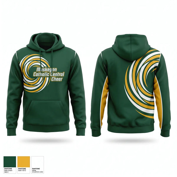 Hoodie, Muskegon Catholic Central Cheer, Cheer, Teamtime, Team time, sublimation, custom sports apparel, team uniforms, spirit wear, spiritwear, sports uniforms, custom shirts, team store, custom team store, fundraiser sports, apparel fundraiser