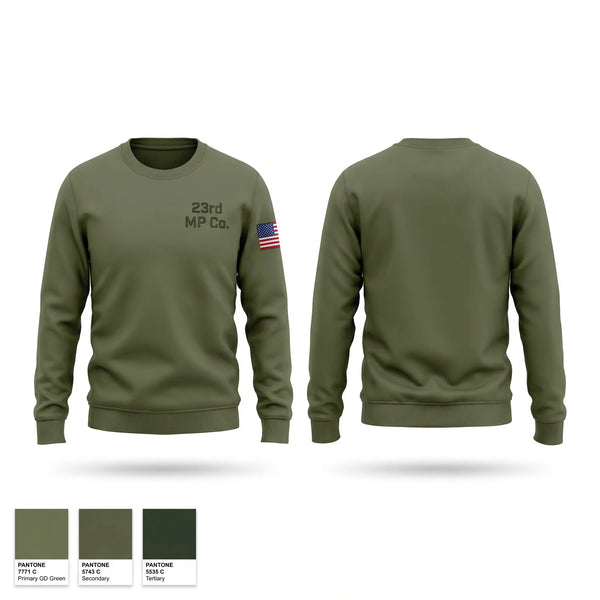 Crew Neck Sweatshirt, 23rd MP Co, Army, Teamtime, Team time, sublimation, custom sports apparel, team uniforms, spirit wear, spiritwear, sports uniforms, custom shirts, team store, custom team store, fundraiser sports, apparel fundraiser