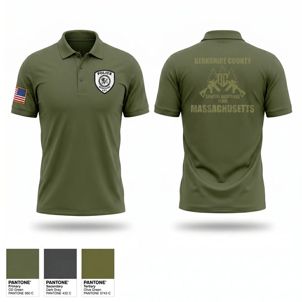 Short Sleeve Performance Polo, Berkshire County SRT, Police, Teamtime, Team time, sublimation, custom sports apparel, team uniforms, spirit wear, spiritwear, sports uniforms, custom shirts, team store, custom team store, fundraiser sports, apparel fundraiser