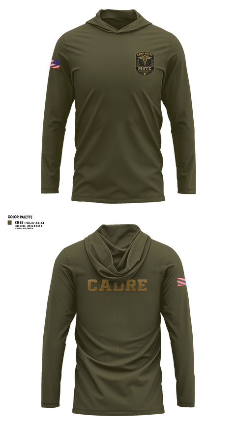 Long Sleeve Performance Shirt with hood, Camp Ripley MSTC, Army, Teamtime, Team time, sublimation, custom sports apparel, team uniforms, spirit wear, spiritwear, sports uniforms, custom shirts, team store, custom team store, fundraiser sports, apparel fundraiser