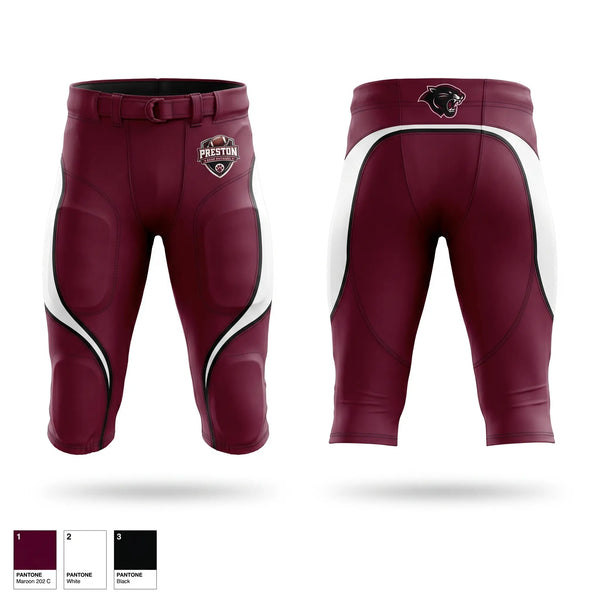 Integrated Football Pants, Preston Panthers, , Teamtime, Team time, sublimation, custom sports apparel, team uniforms, spirit wear, spiritwear, sports uniforms, custom shirts, team store, custom team store, fundraiser sports, apparel fundraiser