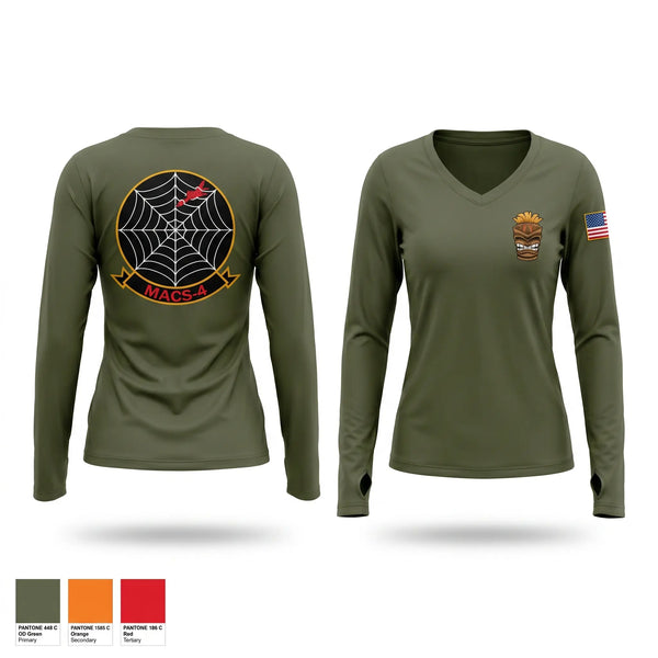 Womens Long Sleeve Vneck Shirt, Air Traffic Control Company M, Marines, Teamtime, Team time, sublimation, custom sports apparel, team uniforms, spirit wear, spiritwear, sports uniforms, custom shirts, team store, custom team store, fundraiser sports, apparel fundraiser