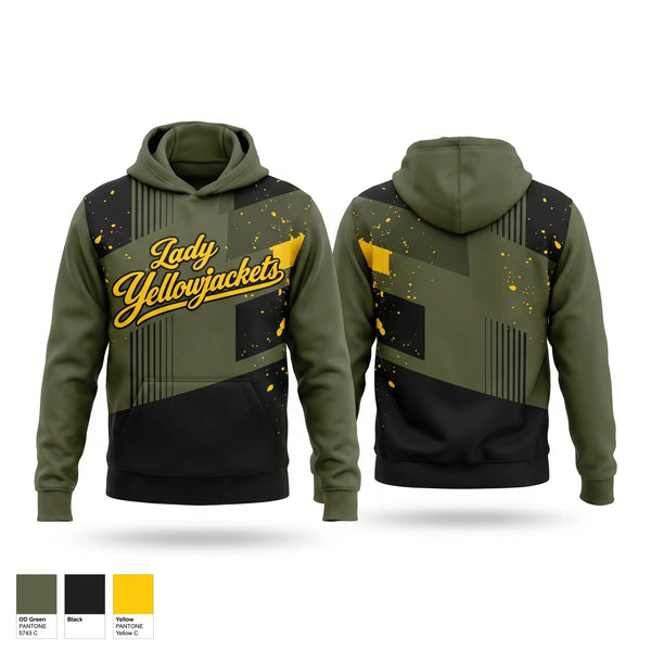 Hoodie, Fort Benning Lady Yellowjackets, Women's Basketball, Teamtime, Team time, sublimation, custom sports apparel, team uniforms, spirit wear, spiritwear, sports uniforms, custom shirts, team store, custom team store, fundraiser sports, apparel fundraiser