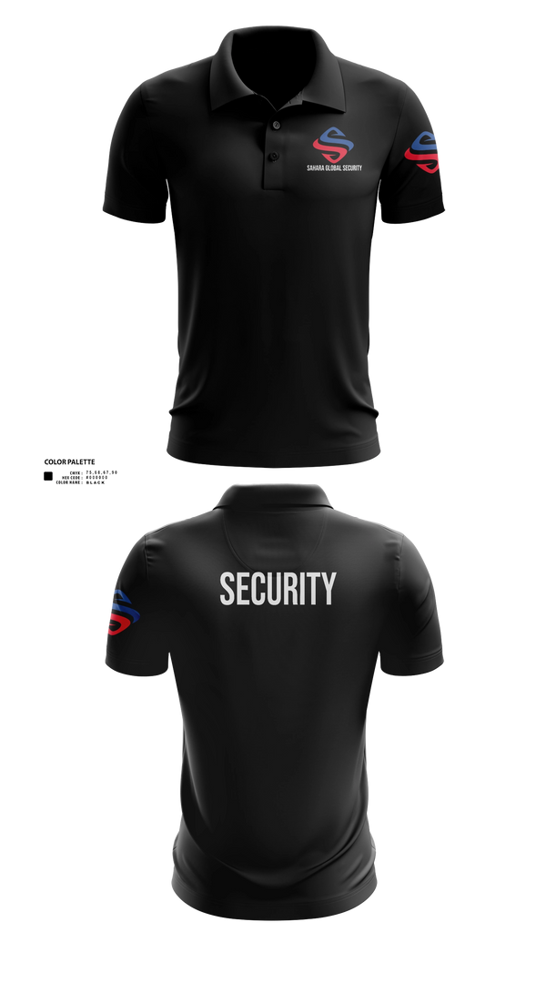 Short Sleeve Performance Polo, Sahara Global Security, Fire Department, Teamtime, Team time, sublimation, custom sports apparel, team uniforms, spirit wear, spiritwear, sports uniforms, custom shirts, team store, custom team store, fundraiser sports, apparel fundraiser