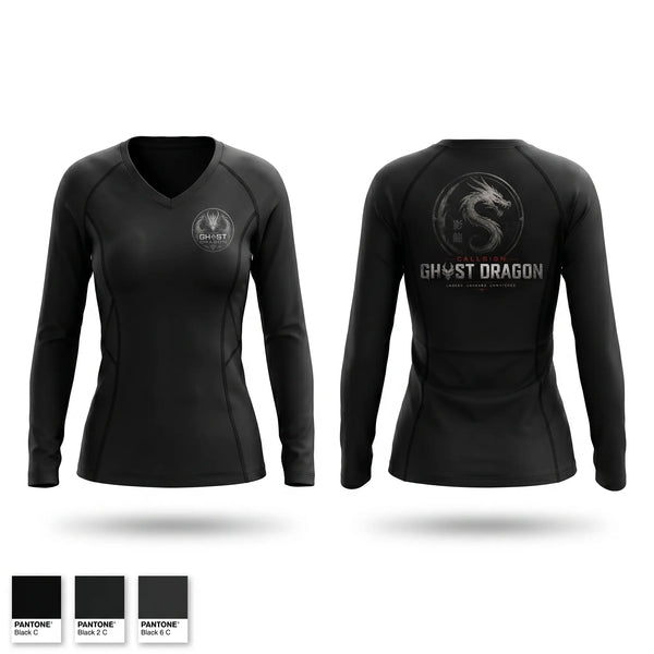 Womens Long Sleeve Vneck Shirt, CS: GhostDragon, , Teamtime, Team time, sublimation, custom sports apparel, team uniforms, spirit wear, spiritwear, sports uniforms, custom shirts, team store, custom team store, fundraiser sports, apparel fundraiser